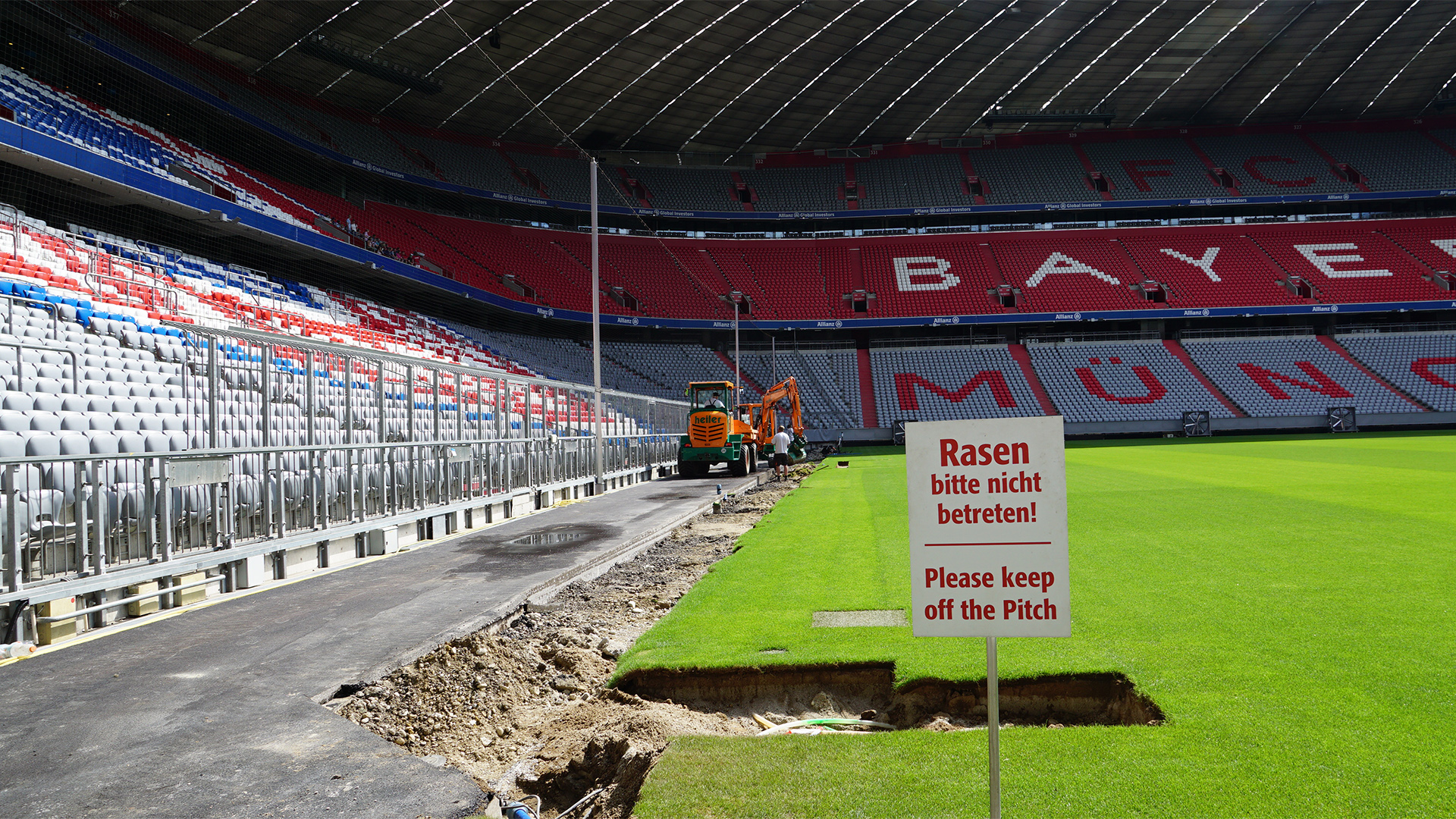 Gallery Reconstruction Works At The Allianz Arena During The Summer Break